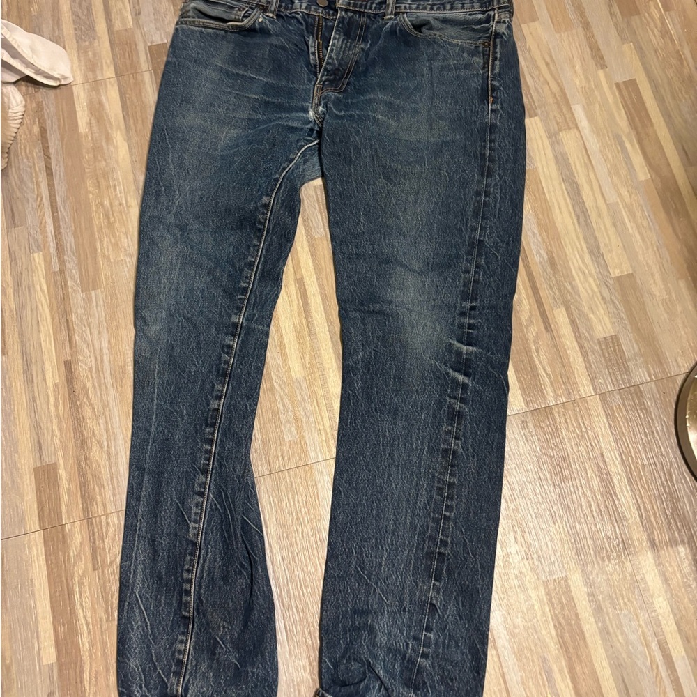 Levi's Blue Denim Jeans with Brown Leather Patch